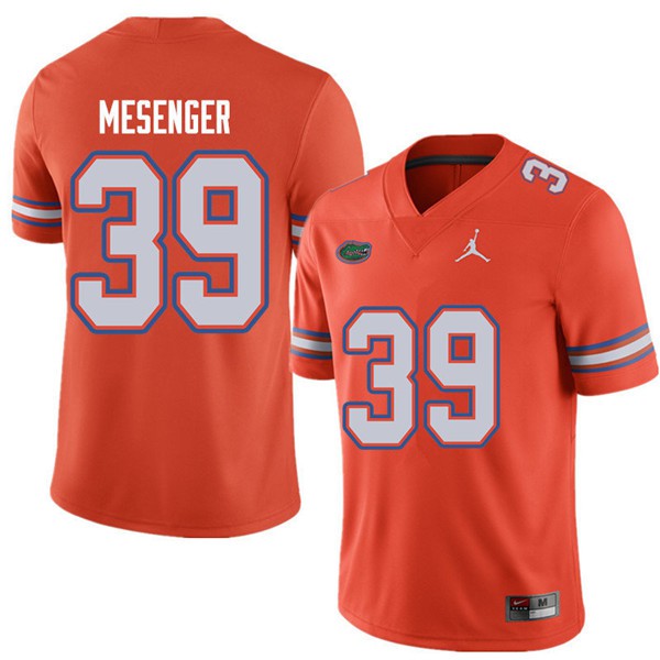 Jordan Brand Men #39 Jacob Mesenger Florida Gators College Football Jerseys Orange